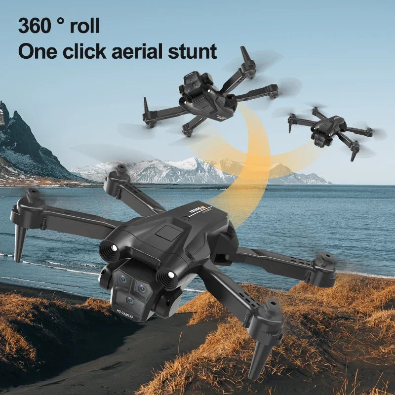 New M4 RC Drone 4K Professional with Wide Angle Triple HD Camera - Foldable WiFi FPV Helicopter with Height Hold