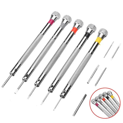 5pcs/set Steel Screwdriver Watch Repair Kit: Portable Tools for Band Removal & Mini Link Pins - Watchmaker Essential