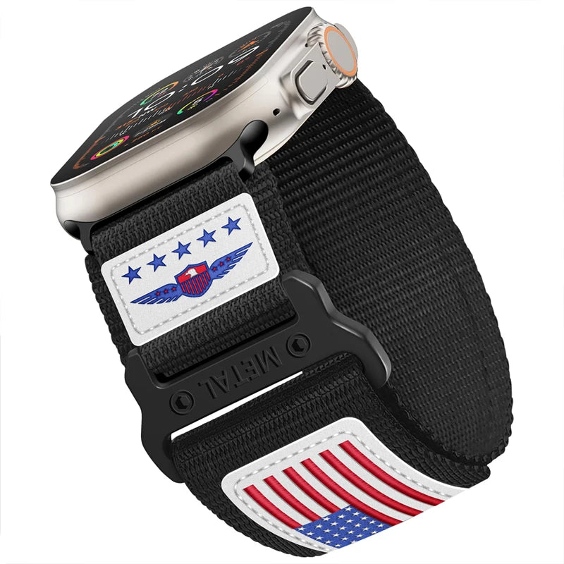 Nylon Alpine Sport Strap for Apple Watch Ultra 2 - Compatible with 49mm, 45mm, 44mm, 42mm, Series 9, 8, 7, 6, 5, 4, SE . Correa iWatch