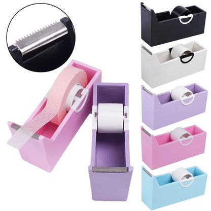 Eyelash Extension Tape Holder: Adhesive Tape Cutter Dispenser - Rotating Plastic Base for Grafting Lashes - Makeup Tool Essential