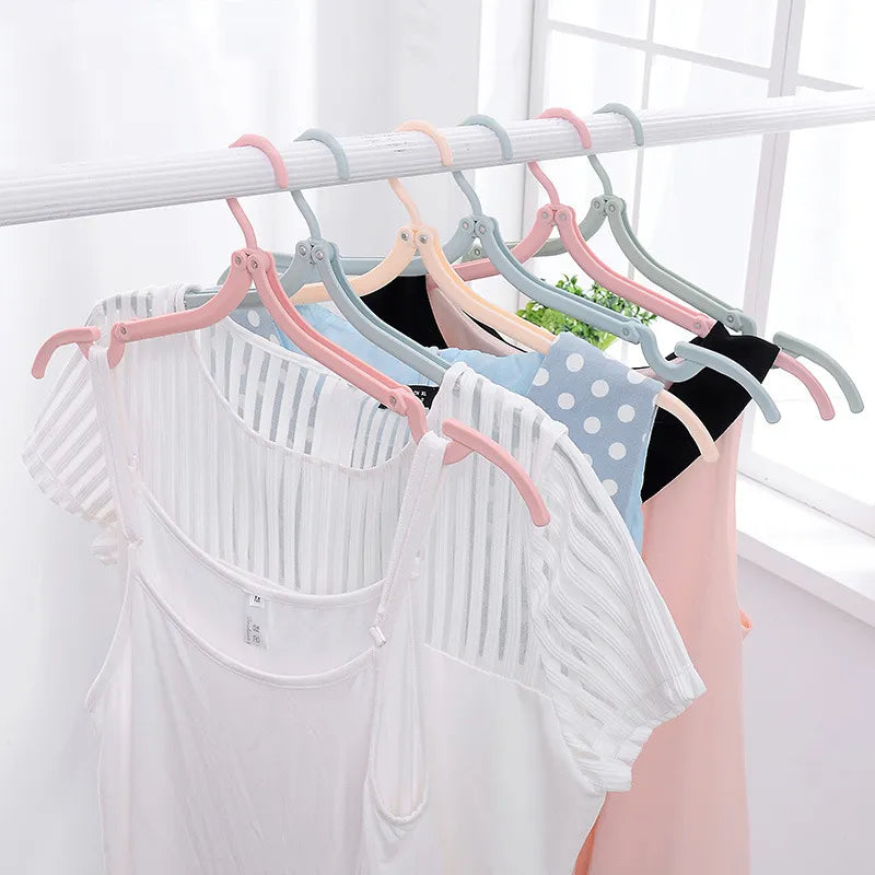 Space-Saving Foldable Plastic Clothes Hanger - Versatile, Creative, and Portable Clothing Support for Travel