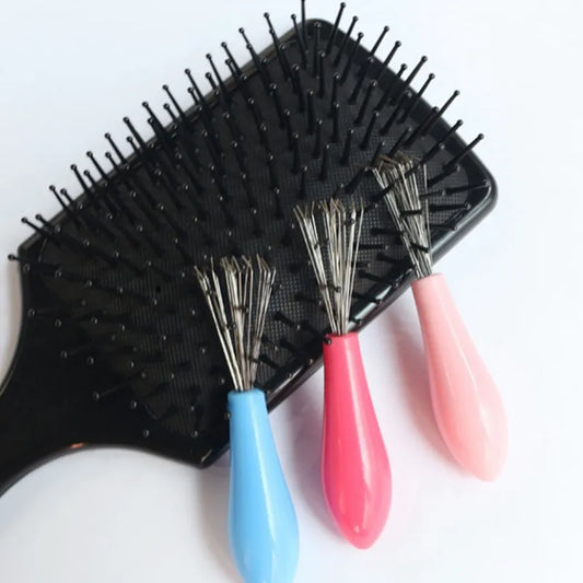 2PCS Hair Brush Cleaner - Plastic Handle Cleaning Brush for Embedded Comb and Beauty Tools