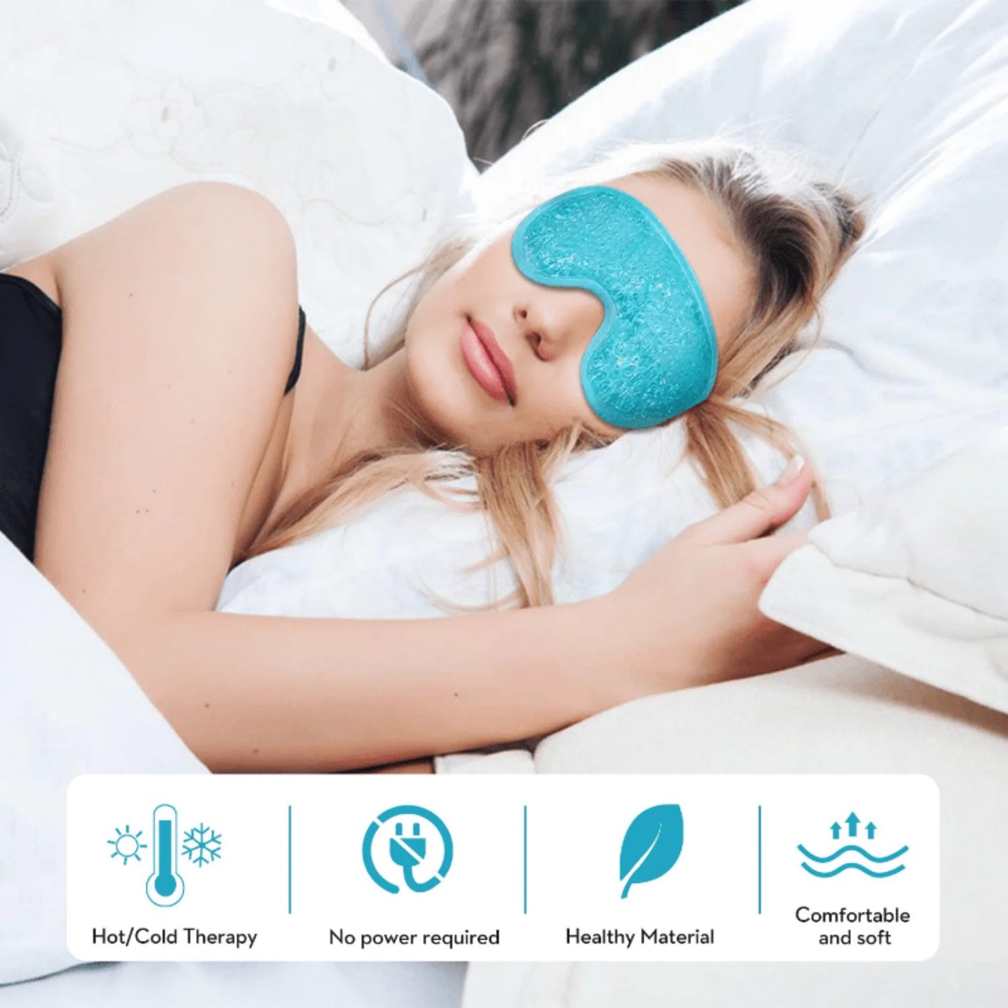 Reusable PVC Sleep Ice Bag with Cooling Gel - Ideal for Stress Relief, Headaches, Migraines, Puffiness, Dark Circles, Puffy and Dry Eyes