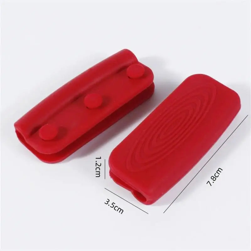 2Pcs Silicone Pan Handle Covers - Heat Insulation Pot Ear Clip - Non-slip Steamer Casserole Holder - Kitchen Gadgets