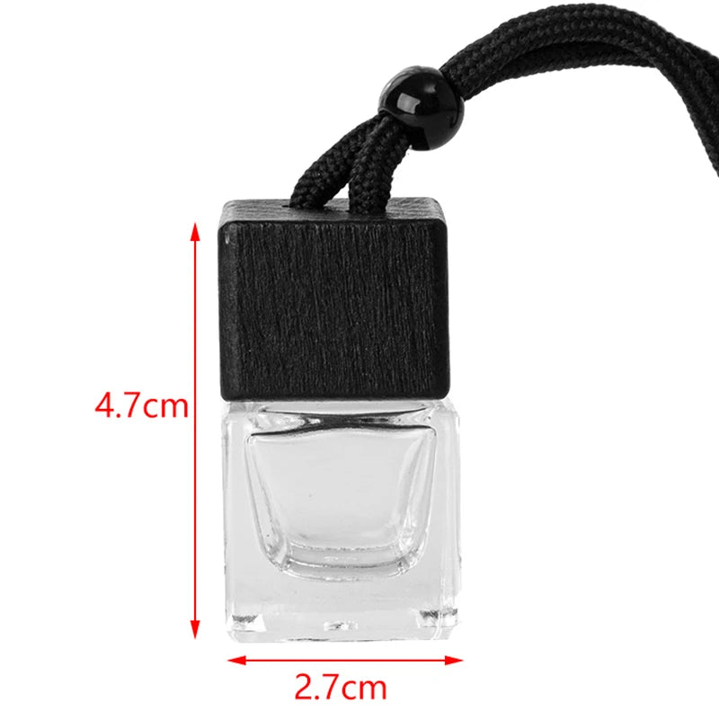 Dyed Square Black Cap Empty Bottle - Car Essential Oil Diffuser, Fragrance Air Freshener, Scent Perfume Bottle Ornament