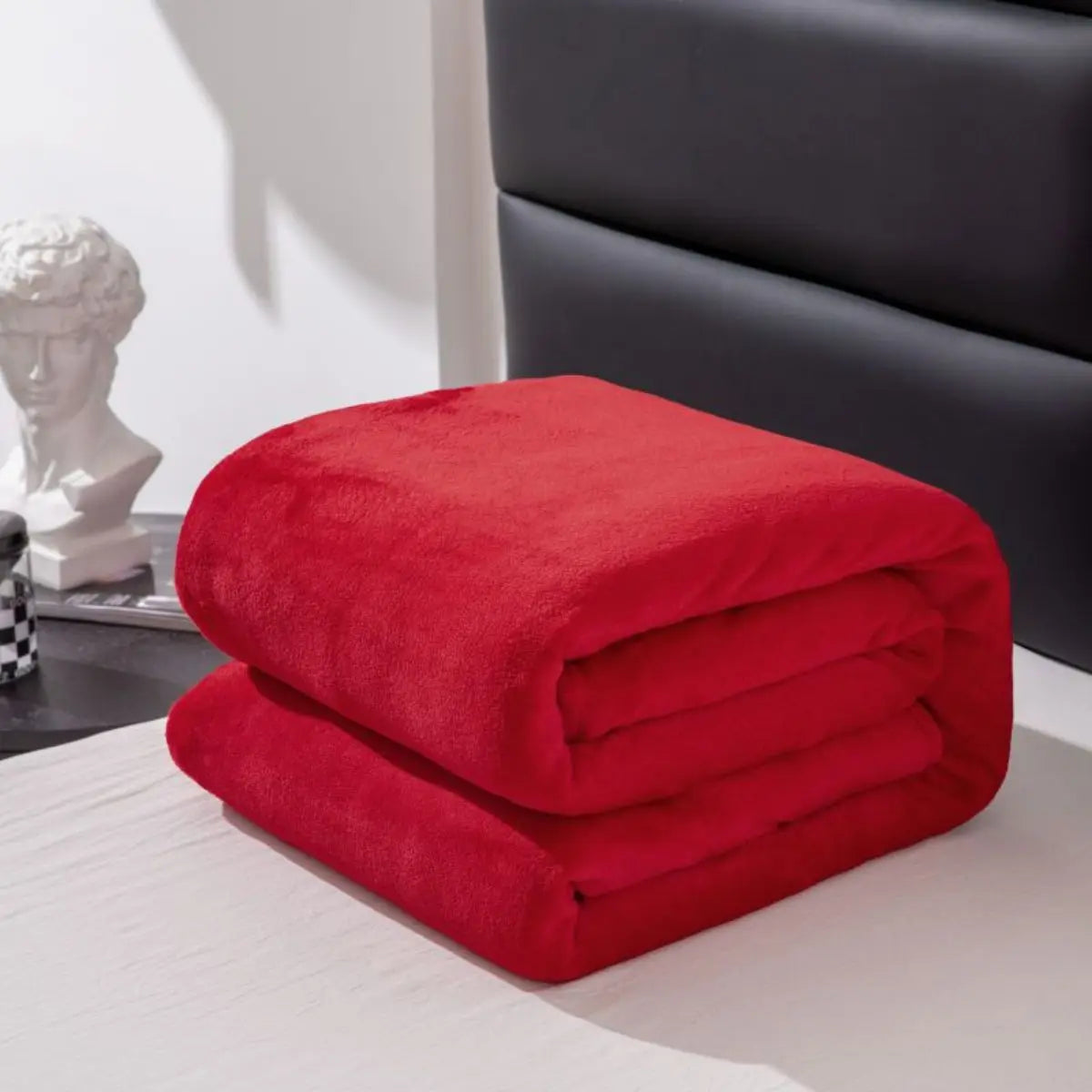 Simple Plain Colored Plush Blanket - Multifunctional Thickened Farley Blanket Cover for Warmth