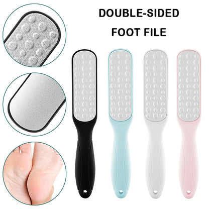 Professional Double-Sided Foot File - Stainless Steel Heel Grater and Rasp for Hard Dead Skin and Callus Removal