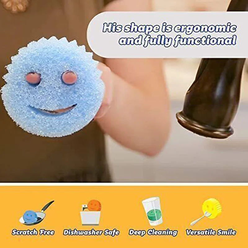 3pcs Scrub Daddy Sponge: Multipurpose Dish Sponge Color Variety Pack - Scratch-Free Cleaning Solution