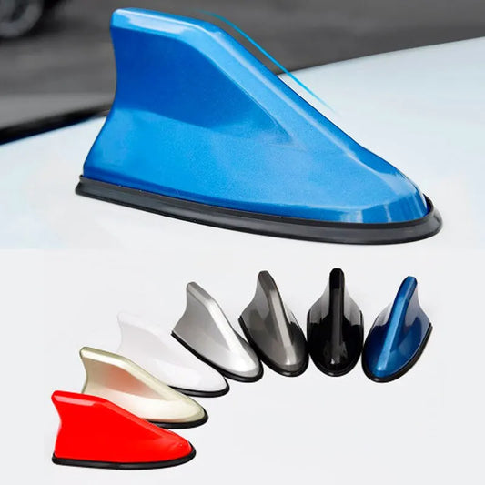 Waterproof Shark Fin Roof Decorative Car Radio Antenna - Universal Design with Adhesive Tape Base, FM/AM Radio Function