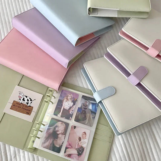 IFFVGX A5 Binder Photocard Holder - Kpop Idol Photo Album - Candy-Colored Collectible Card Storage Book - Kawaii Stationery