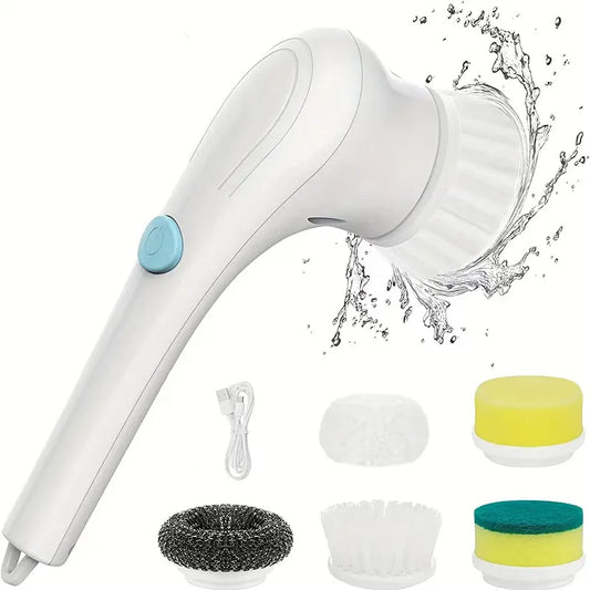 Wireless 5-in-1 Electric Cleaning Brush - Multifunctional Cleaning Tool for Windows, Bathrooms, Bathtubs, Toilets, and Kitchens