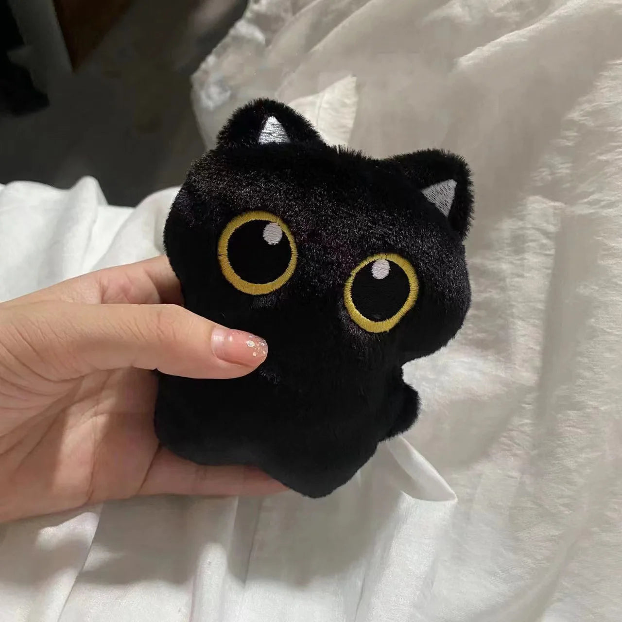 10cm Cute Black Cat Plush Toy - Small Pendant, Cuddly Pillow Cushion Doll for Boys and Girls, Perfect Birthday Gift