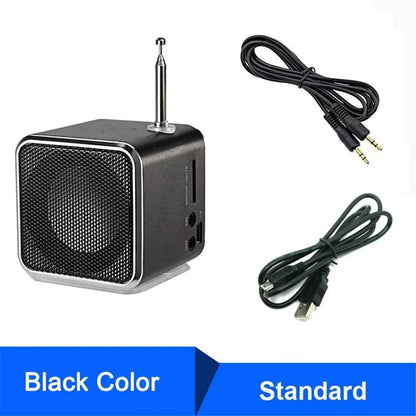 Rechargeable Portable FM Radio - Mini Bluetooth Speaker with Voice Capability, Compatible with Computer, Cell Phone and MP3 Music