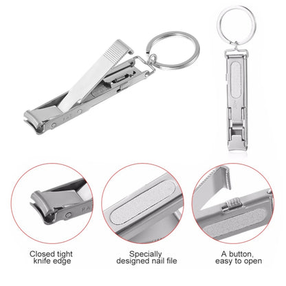 Ultra-Thin Foldable Stainless Steel Nail Clipper - Portable Toe and Fingernail Cutter for Manicure and Pedicure