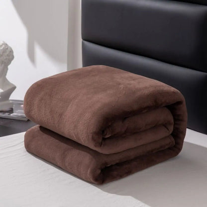 Simple Plain Colored Plush Blanket - Multifunctional Thickened Farley Blanket Cover for Warmth