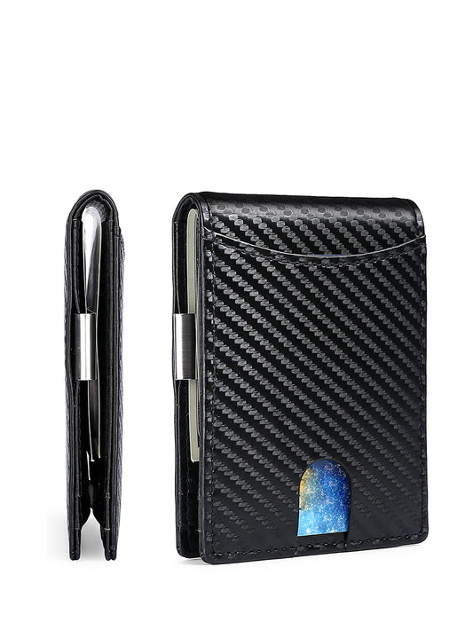 2024 New Microfiber Carbon Fiber Wallet for Men, Simple Credit Card Holder