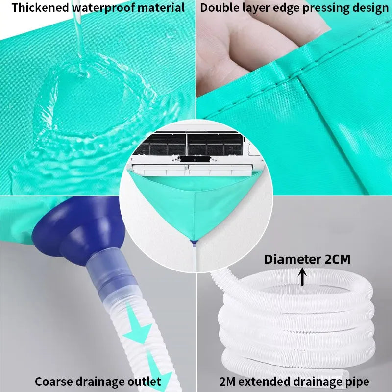 Leak-proof Air Conditioner Cleaning Bag Kit - Full Set of Cleaning Tools with Drain Water Pipe, Air Conditioning Cleaning Cover