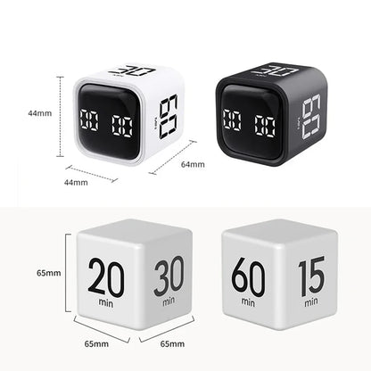 Productivity Cube Timer: Gravity Sensor, Flipping LED Display, 4 Preset Time, Dual Modes Countdown for Cooking, Study - Mini Digital Timer