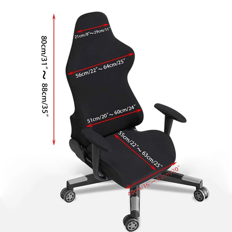 Soft Polar Fleece Gaming Chair Cover: Elastic Armchair Slipcover - Stretchy and Rotating Lift Design, Solid Color