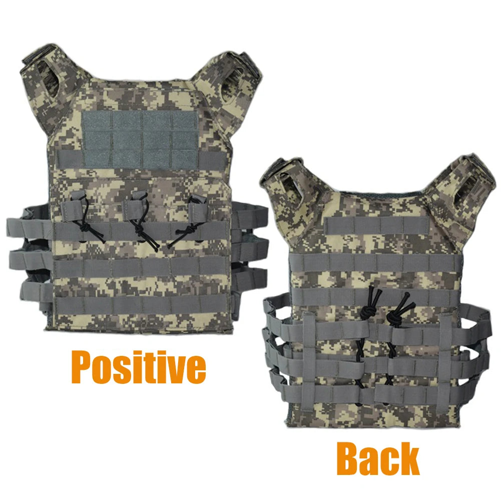 Tactical Vest Waterproof Body Armor - Lightweight JPC Molle Plate Carrier, Outdoor Hunting and Security Gear for CS Game and Jungle Use