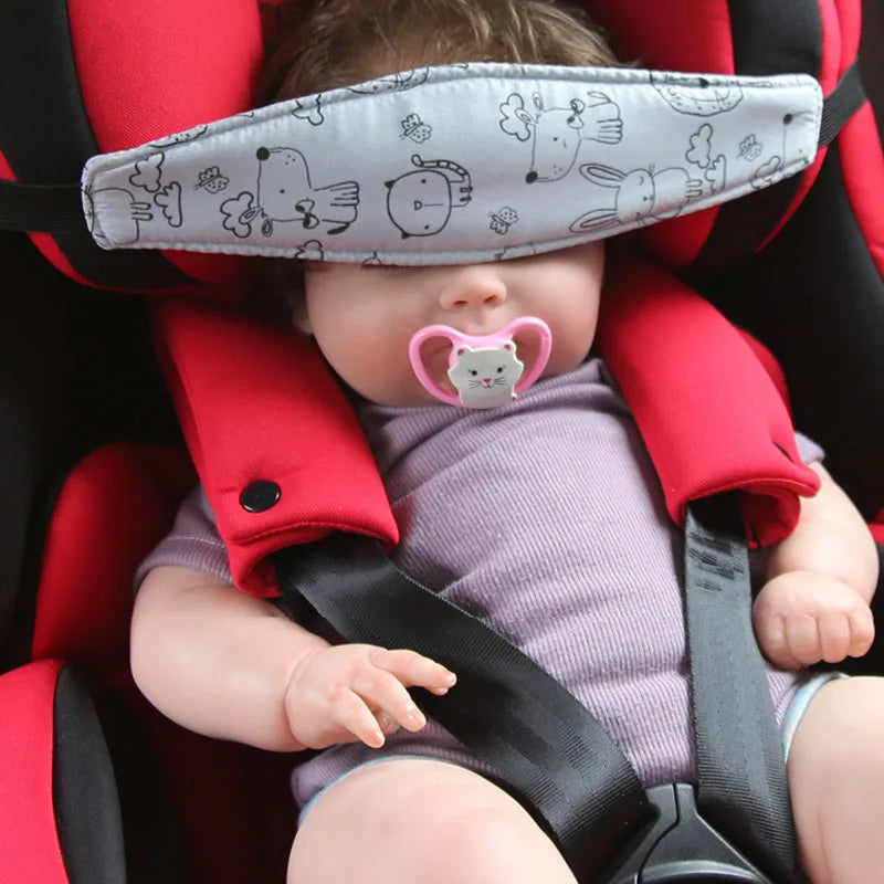 Adjustable Infant Car Seat Head Support Belt: Secure Fastening for Baby Safety - Comfortable Sleep Positioner and Playpen Pillow