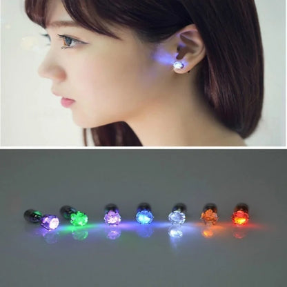 1 Pair LED Light Square Stud Earrings - Unique Christmas & Halloween Party Accessories