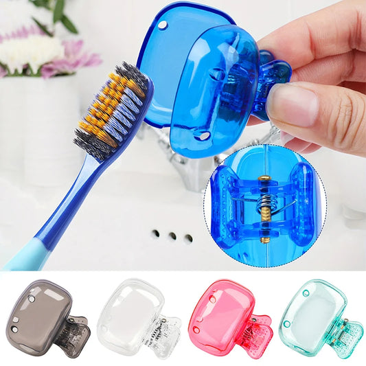 1PCS Travel Toothbrush Head Cover – Protective Cap & Brush Pod Case, Portable Plastic Clip for Travel