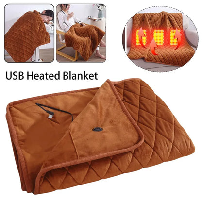 USB Electric Blanket - Power Bank Compatible, Winter Bed Warmer, Thick Body Heater for Office and Home Use