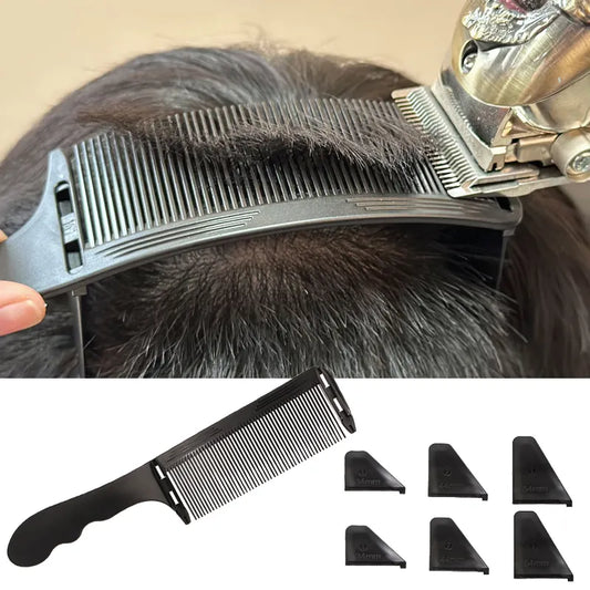 Professional S-Shape Barber Guide Comb: Curved Flat Top Positioning Hair Clipper Comb - Anti-Static Styling Tool for Salon Haircuts