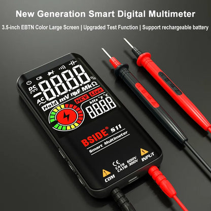 BSIDE Digital Multimeter - Smart Electrician Tester with USB Charge | T-RMS, DC/AC Voltage, Capacitance, Ohm, Hz, NCV | Professional Multitester