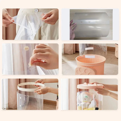 Transparent Doll Storage Bucket: Moistureproof Tube for Children's Plush Toys - Home Organizer and Storage Solution