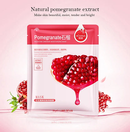 30pcs Fresh Fruits Facial Masks - Moisturizing, Firming, and Hydrating Korean Skin Care Face Masks