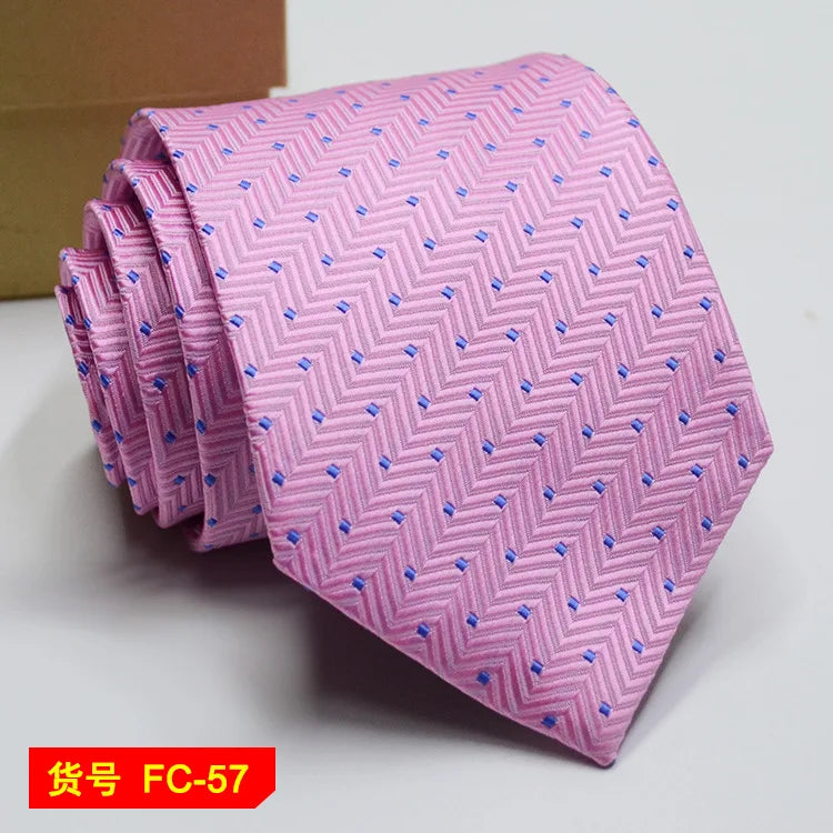 Men's Ties in 67 Styles - Solid, Stripe, and Floral Jacquard Neckties, 7-8cm Wide - Perfect for Daily Wear, Weddings and Gifts