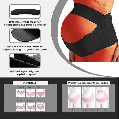 Pregnant Women's Belly Band Back Support Belt | Adjustable Maternity Abdomen Brace Protector for Pregnancy