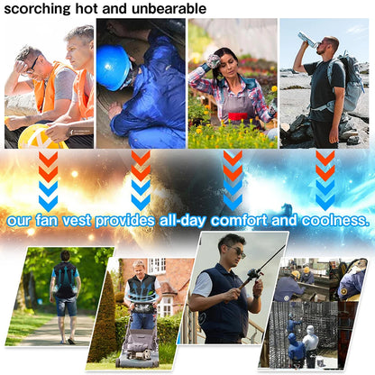 2024 Wearable Cooling Fan Vest – Air-Conditioned Cooling Clothes, 13 Hours of Relief for High-Temperature Work, Fishing & Hiking