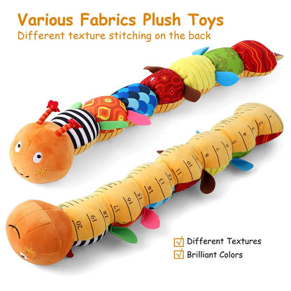 Musical Caterpillar Worm Baby Rattle – Soft Plush Educational Interactive Sensory Toy for Newborns and Toddlers | Perfect Infant Gift