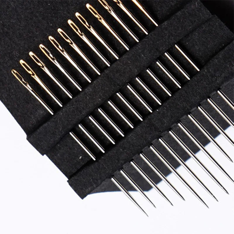 Multi-size Side Opening Sewing Needles: 12/36PCS Stainless Steel Darning Needles - Essential Household Hand Tools and Accessories