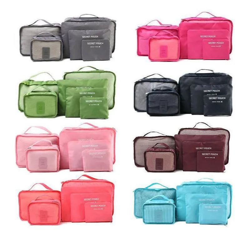 6pcs Portable Travel Organizer Storage Bags: Suitcase & Luggage Organizer Set for Women