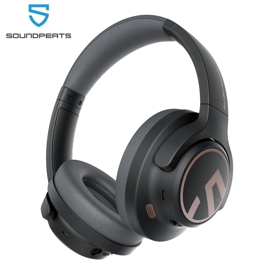 SoundPEATS Space Bluetooth 5.3 Headphones - Wireless Hybrid Active Noise Cancelling Headphones with 123H Playtime, Mic, and Multipoint Connection