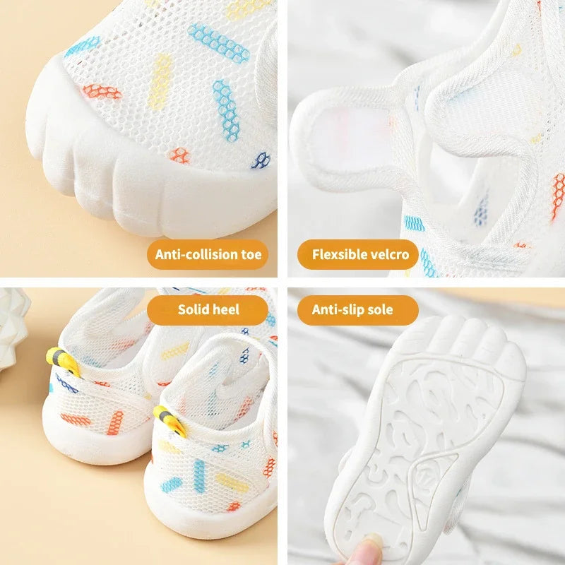 Summer Air Mesh Kids Sandals: Breathable Baby Unisex Casual Shoes 1-4T - Anti-slip Soft Sole First Walkers Lightweight Infant Shoes