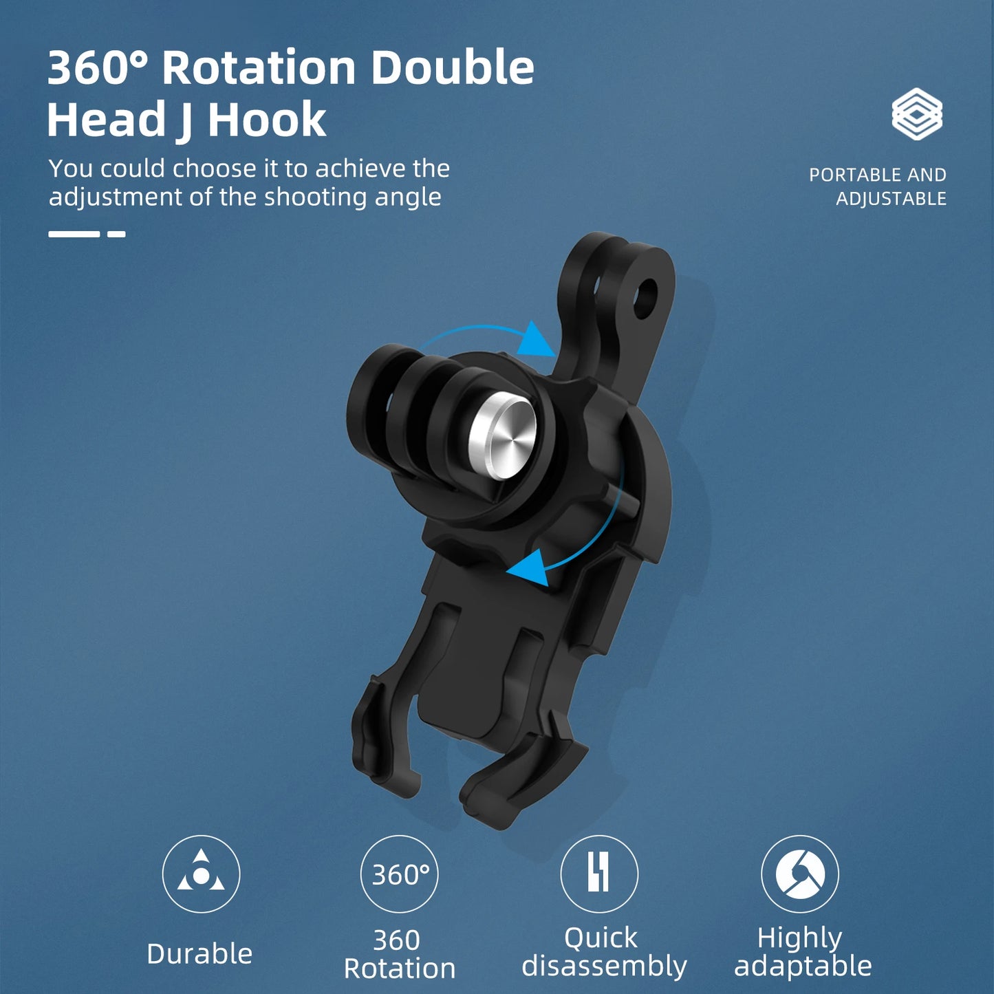 TELESIN 360° Rotation Backpack Strap Mount: Compatible with GoPro Hero 12-4, Insta360, SJCAM, EKEN, DJI Osmo Action - Essential Action Camera Accessory