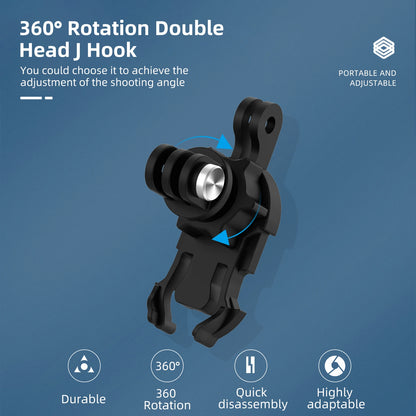 TELESIN 360° Rotation Backpack Strap Mount: Compatible with GoPro Hero 12-4, Insta360, SJCAM, EKEN, DJI Osmo Action - Essential Action Camera Accessory