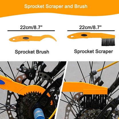 Bicycle Chain Cleaner Brush Wash Tool Set: MTB & Road Bike Gear Grunge Brush for Chain Protection & Maintenance