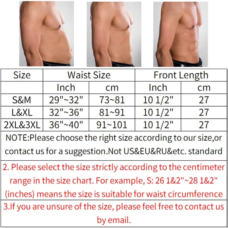 Men's Abdomen Reducer Sauna Body Shaper - Fitness Sweat Trimmer Belt, Waist Trainer Corset for Belly Slimming - Waist Shapewear