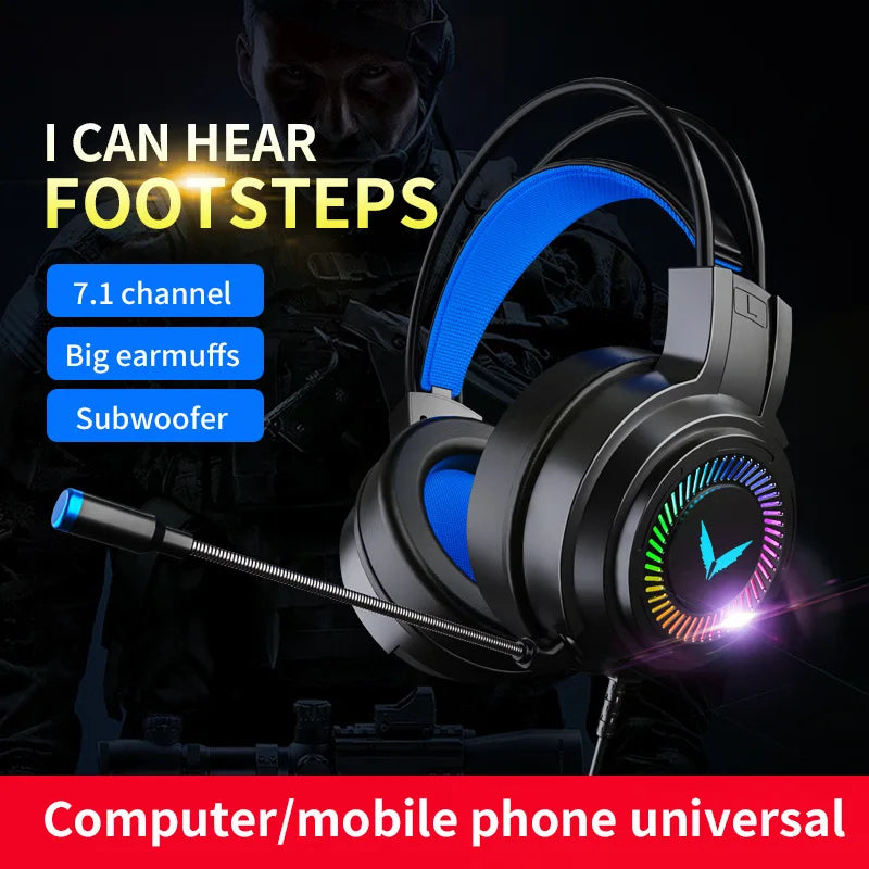 G58 Wired Gaming Headset, 7.1 Stereo Channel with Bass, Foldable Headphones with Mic for PC Gamers