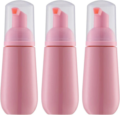 3pcs 2oz Foam Bottle: 60ml Empty Travel Foaming Pump Dispenser - Hand Soap, Lash Cleanser, Shampoo Travel Bottles