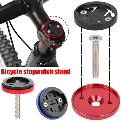 Bike Computer Holder Stem Top Cap Mount Bracket | Compatible with Garmin Edge, Bryton, Cateye | Stopwatch GPS Speedometer Bike Parts