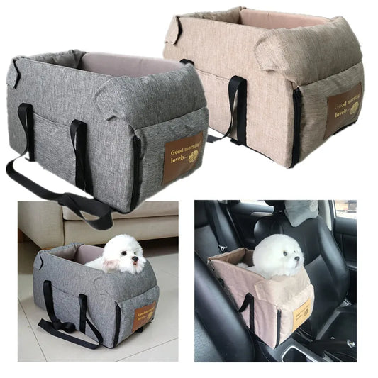 Portable Dog Car Seat Bed | Central Car Carrier for Small Dogs & Cats | Safety Travel Bag for Pet Accessories