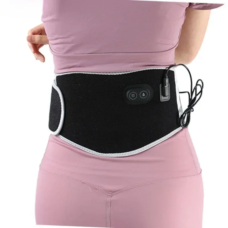 USB Electric Heating Lumbar Support Belt - Hot Waist Back Pad Massager for Pain Relief Therapy