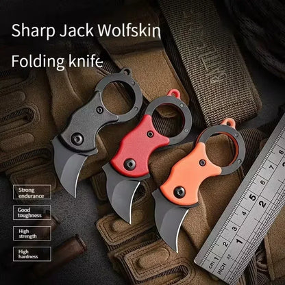 2024 New Outdoor Folding Knife – EDC Key Fox Claw, Box Cutter Necklace Knife, Portable Self-Defense Pocket Knife for Camping